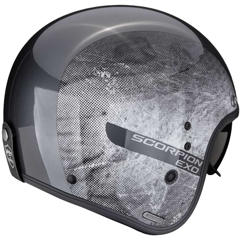 Casque de moto jet Scorpion BELFAST II QUEST argent et noir