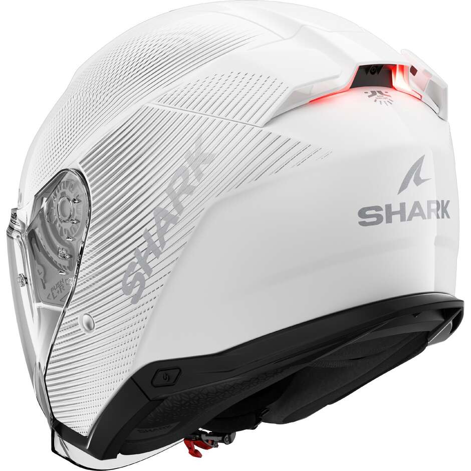 Casque de moto jet Shark SKWAL JET SP LYNE blanc argent