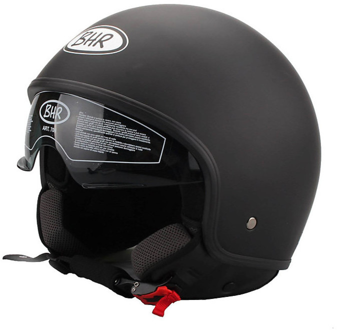 HEVIK - Casque Jet Custom Rétro Vintage, Visière Lunettes, Calotte En Fibre Harley