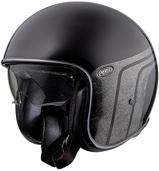 Casque Helmet Jet CGM Vintage avec cuir  Homologué Noir XS S M L XL