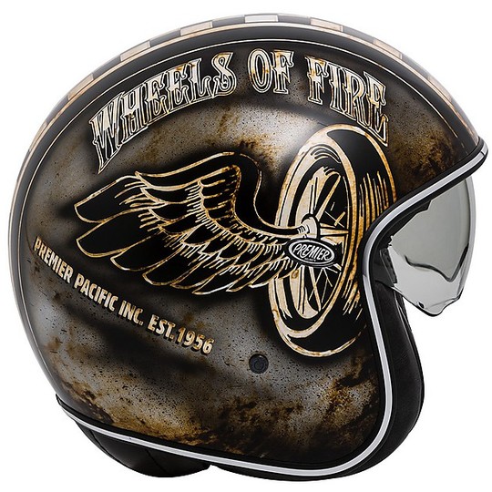 Casque de moto Jet Vintage en fibre Premier VINTAGE EVO OP 9 BM