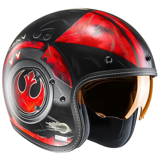 Casque de moto Jet vintage HJC FG-70 s Star Wars Poe Dameron MC1SF noir