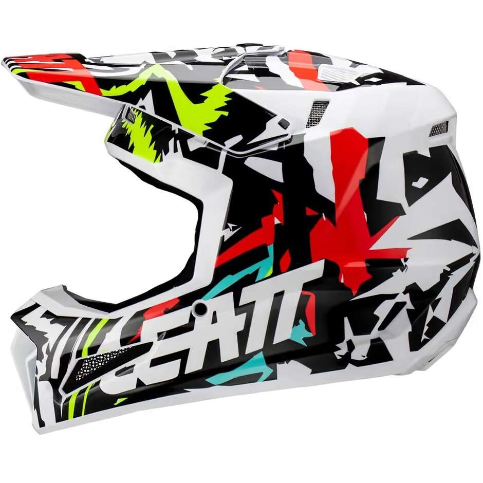Casque de moto Leatt 3.5 V23 Zebra Cross Enduro avec masque