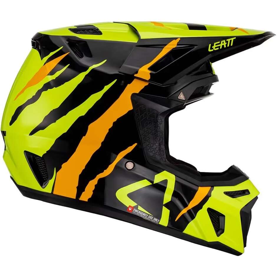 Casque de moto Leatt 8.5 V23 Citrus Tiger Cross Enduro avec masque