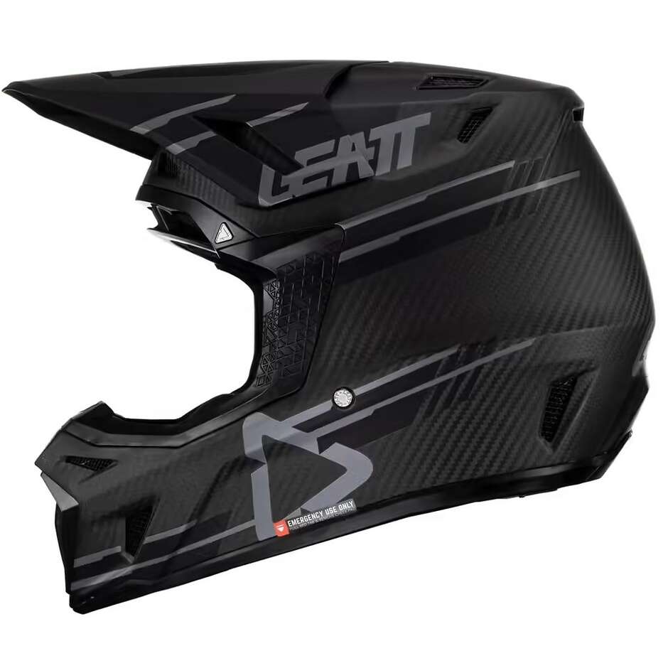 Casque de moto Leatt 9.5 V23 Carbon Black Cross Enduro avec masque