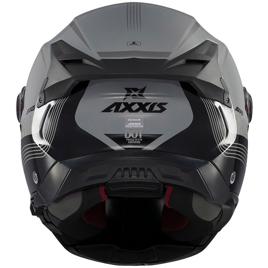 Casque de moto modulable Axxis FU409 SV Ghostfighter Bitone C2 Noir brillant Gris	