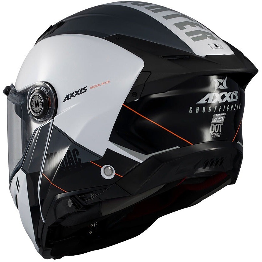 Casque de moto modulable Axxis FU409 SV Ghostfighter Maniac A2 Blanc Noir