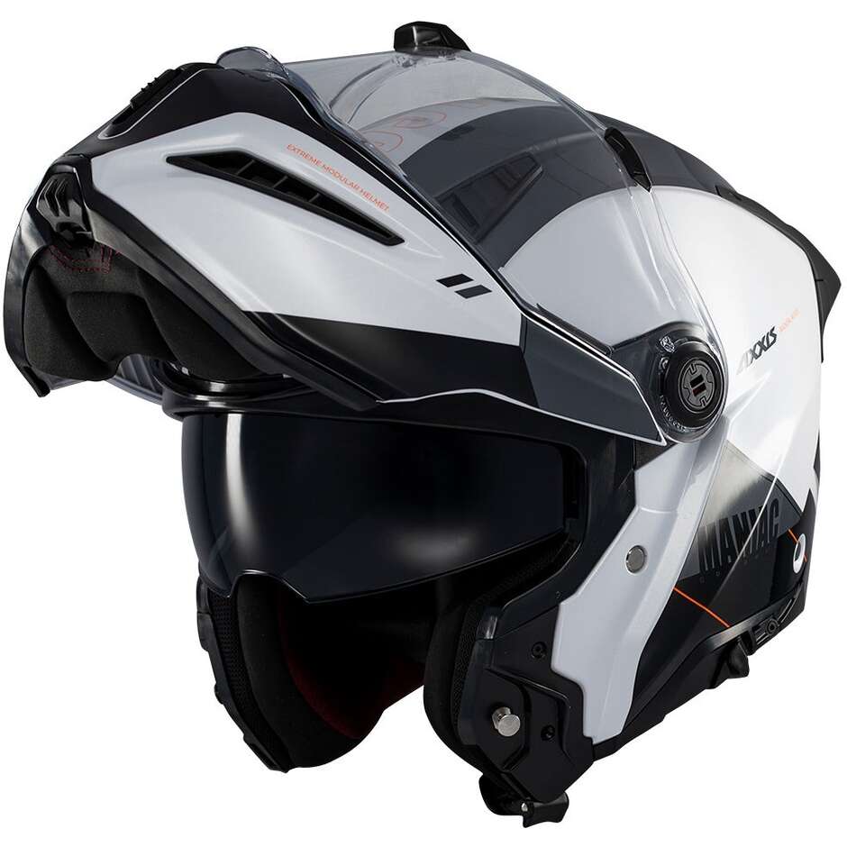Casque de moto modulable Axxis FU409 SV Ghostfighter Maniac A2 Blanc Noir