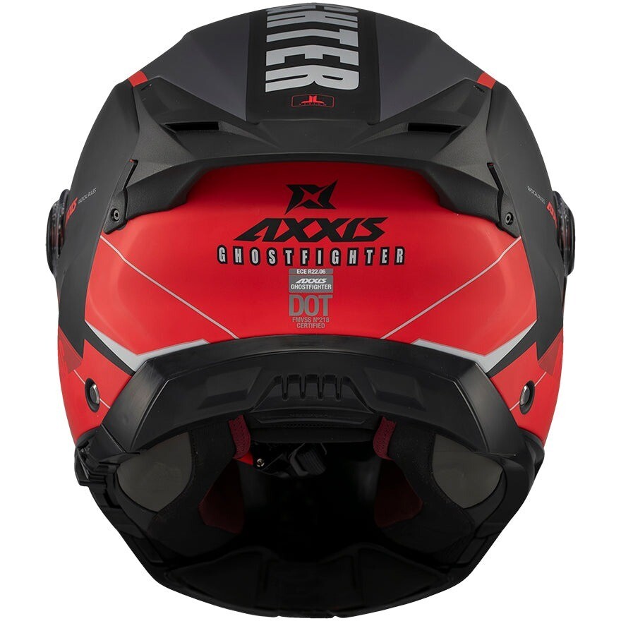 Casque de moto modulable Axxis FU409 SV Ghostfighter Maniac B5 Noir mat Rouge