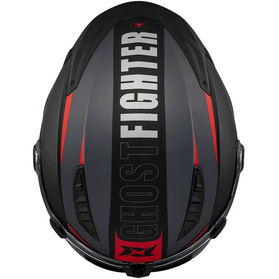 Casque de moto modulable Axxis FU409 SV Ghostfighter Maniac B5 Noir mat Rouge