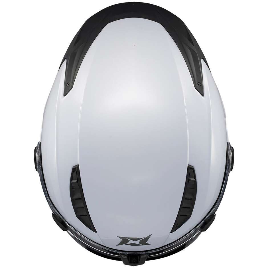 Casque de moto modulable Axxis FU409 SV Ghostfighter Solid A0 Blanc brillant
