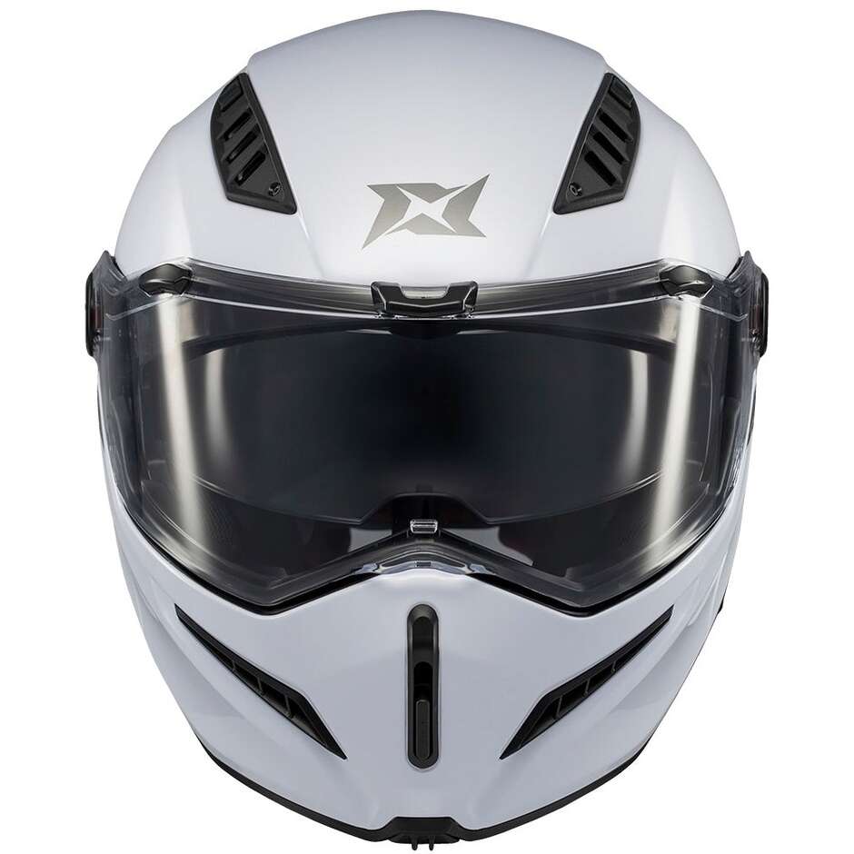 Casque de moto modulable Axxis FU409 SV Ghostfighter Solid A0 Blanc brillant