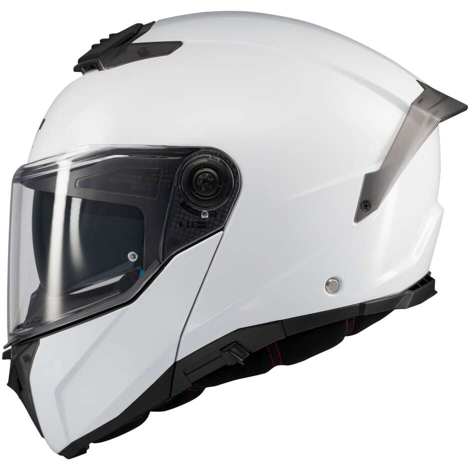 Casque de moto modulable MT Helmets ATOM 2 SV PURE A0 P/J Blanc brillant