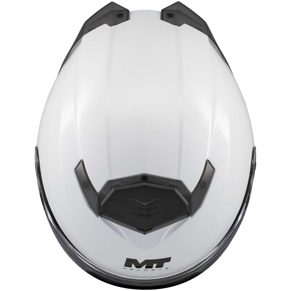 Casque de moto modulable MT Helmets ATOM 2 SV PURE A0 P/J Blanc brillant