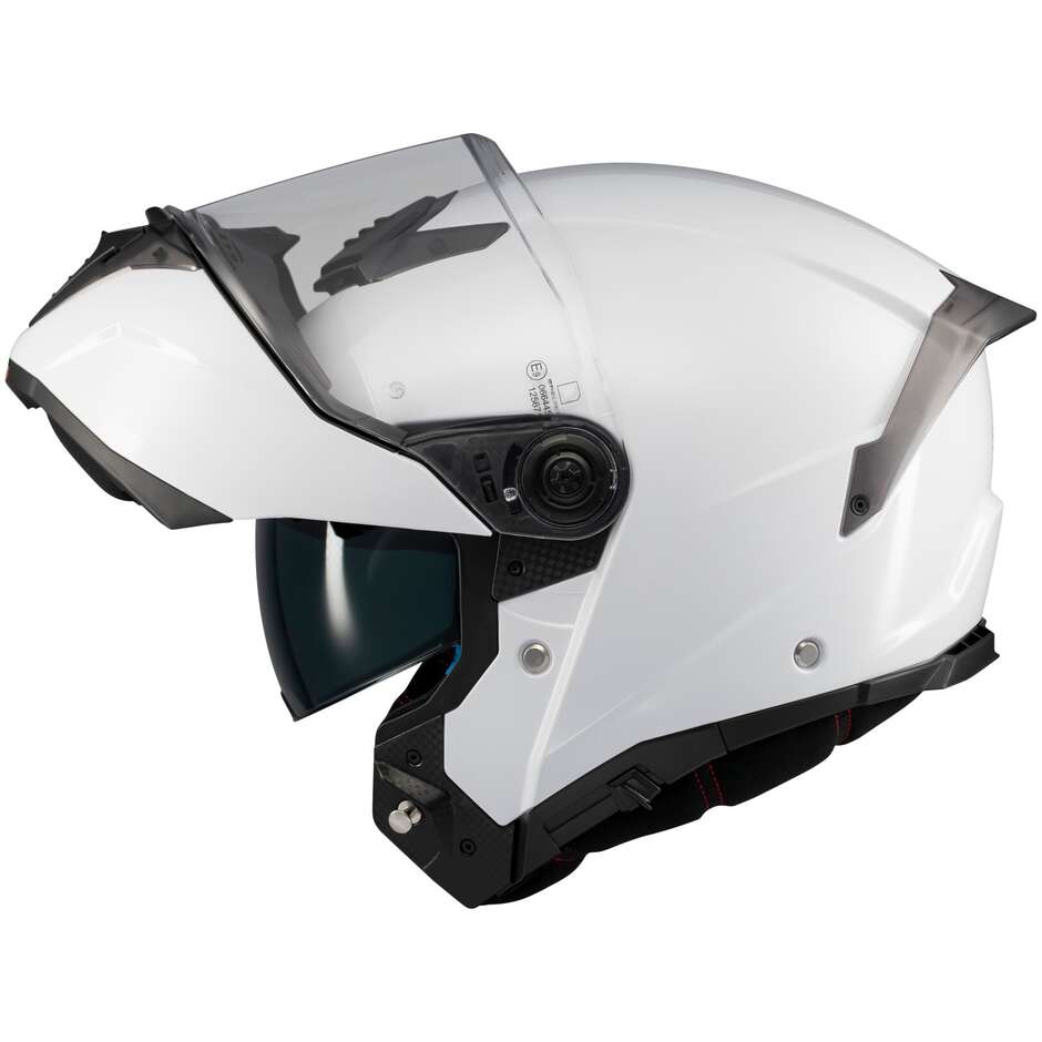 Casque de moto modulable MT Helmets ATOM 2 SV PURE A0 P/J Blanc brillant