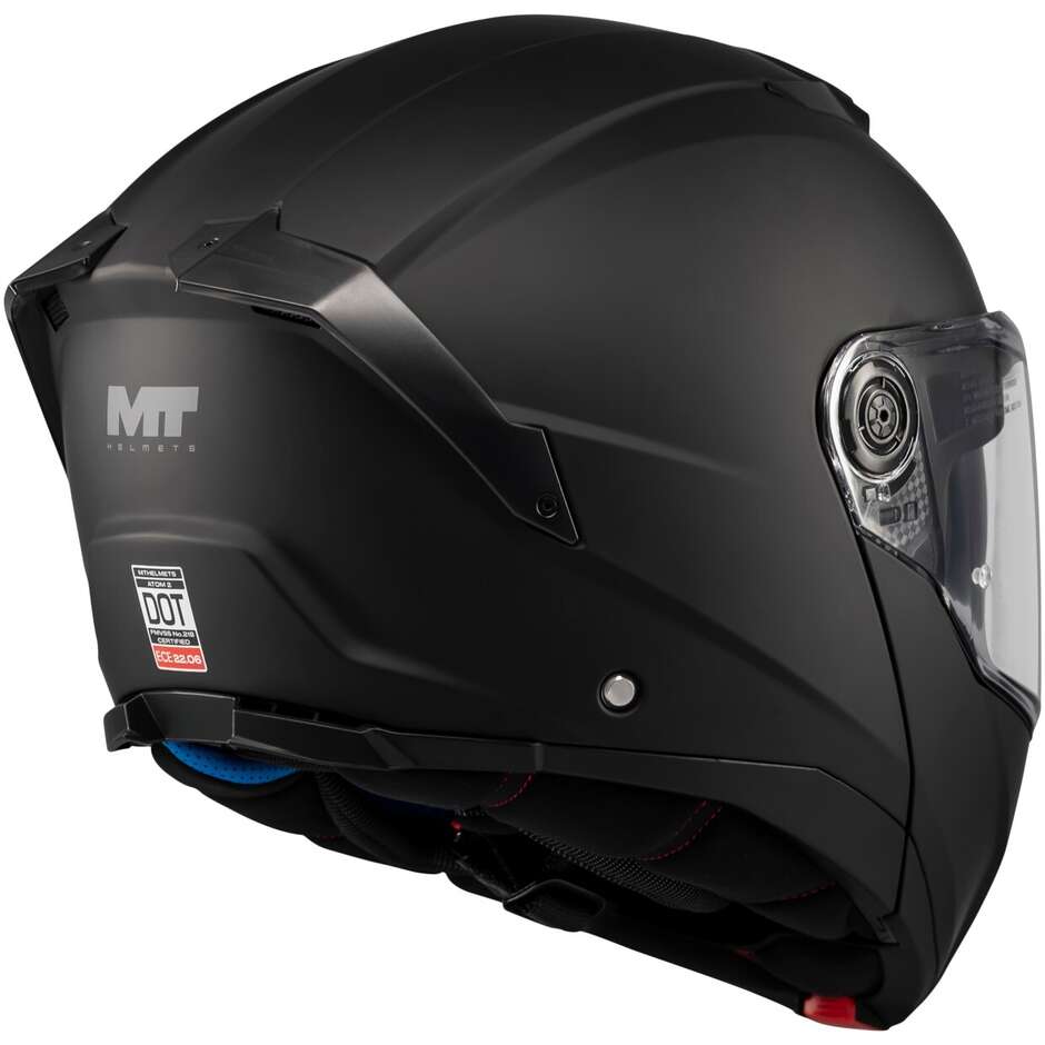 Casque de moto modulable MT Helmets ATOM 2 SV PURE A1 P/J Noir mat