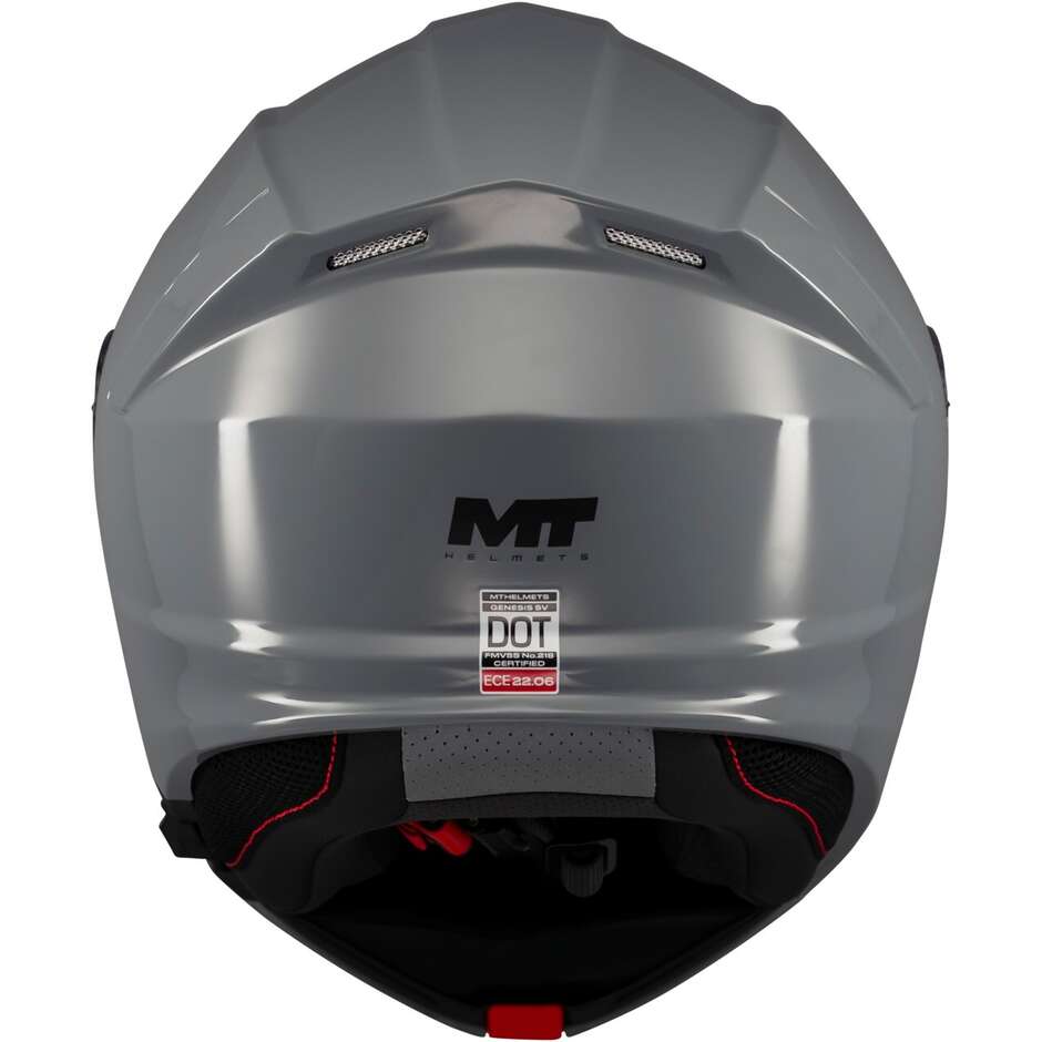 Casque de moto modulable MT Helmets Genesis SV Pure A12, P/J, gris brillant