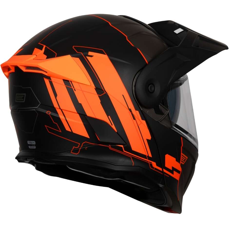 Casque de moto modulable ORIGINE ADVENTURE CYBORG Orange fluo Titane mat 22.06
