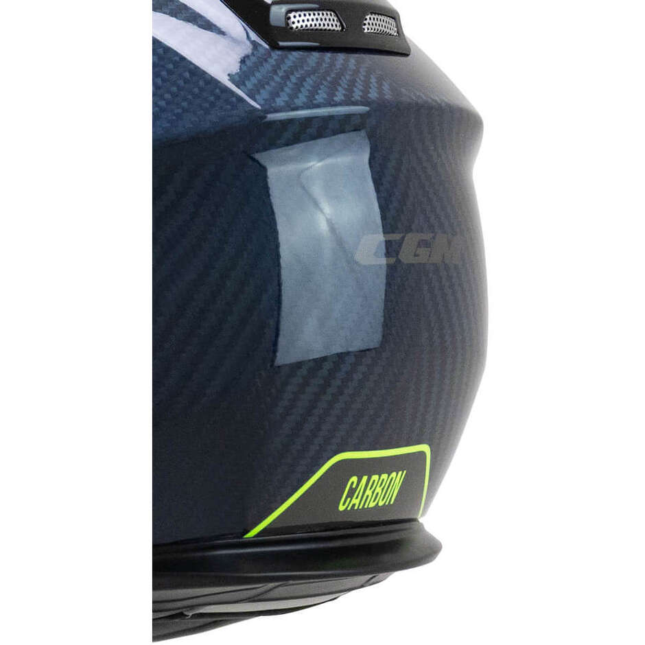 Casque de moto modulable P/J CGM 560S MAD PRO SPORT Bleu carbone Jaune fluorescent