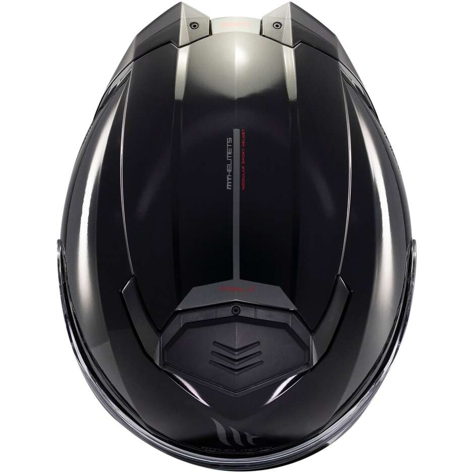 Casque de moto modulable P/J Mt Helmets ATOM 2 SV SOLID A1 Noir brillant
