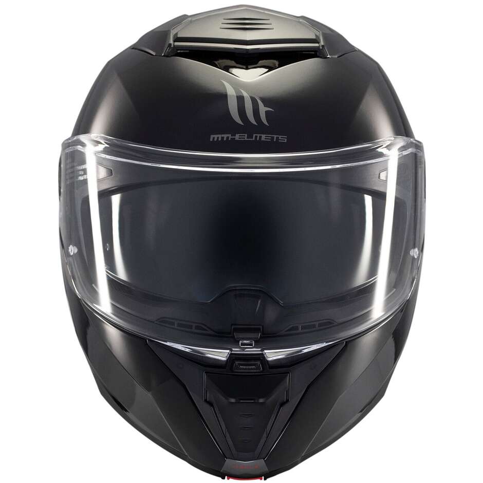 Casque de moto modulable P/J Mt Helmets ATOM 2 SV SOLID A1 Noir brillant