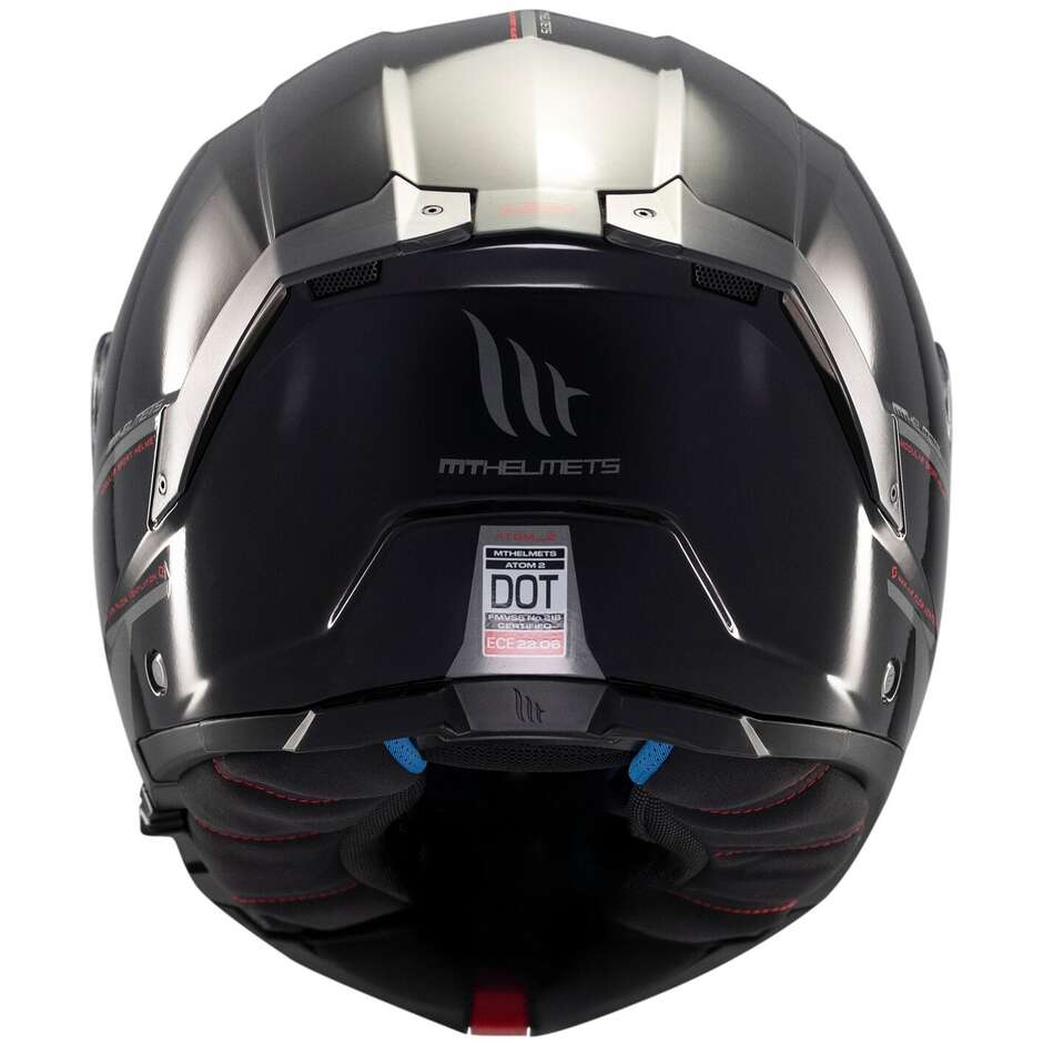 Casque de moto modulable P/J Mt Helmets ATOM 2 SV SOLID A1 Noir brillant