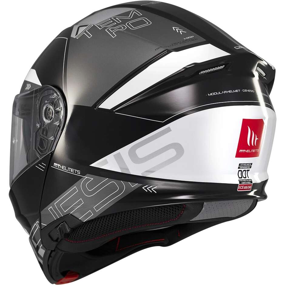 Casque de moto modulable P/J Mt Helmets GENESIS SV ATEMPO B2 Brillant