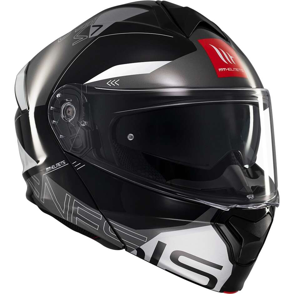 Casque de moto modulable P/J Mt Helmets GENESIS SV ATEMPO B2 Brillant