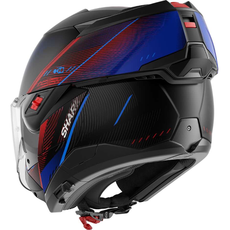 Casque de moto modulable Shark OXO SPEED-TECH Mat P/J Noir Bleu Rouge