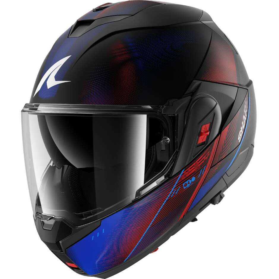 Casque de moto modulable Shark OXO SPEED-TECH Mat P/J Noir Bleu Rouge
