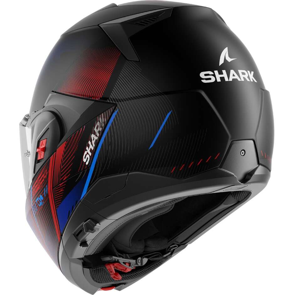 Casque de moto modulable Shark OXO SPEED-TECH Mat P/J Noir Bleu Rouge