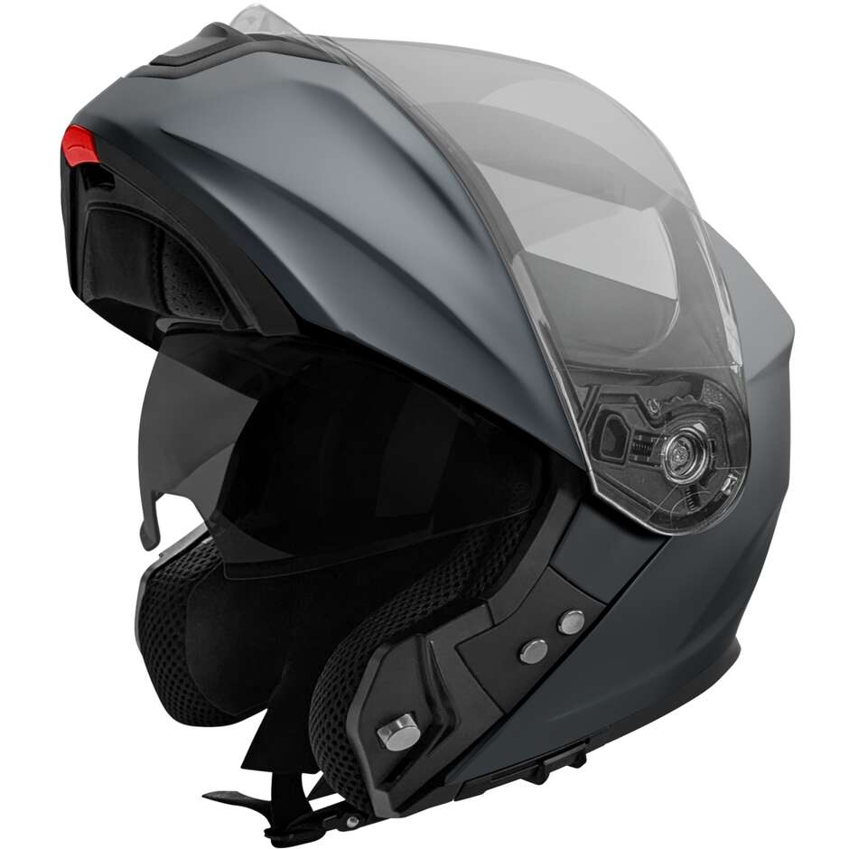 Casque de moto modulable Stormer SPIN EVO Solid, gris anthracite mat