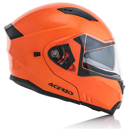 Casque de moto modulaire Acerbis Box G-348 Glossy Orange Fluo