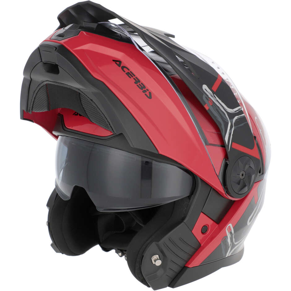 Casque de moto modulaire Acerbis Rider P/J Multi rouge noir