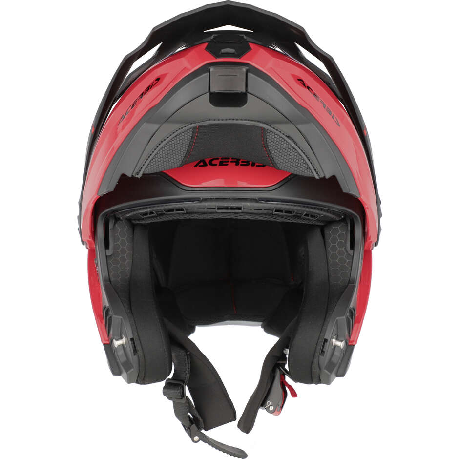 Casque de moto modulaire Acerbis Rider P/J Multi rouge noir