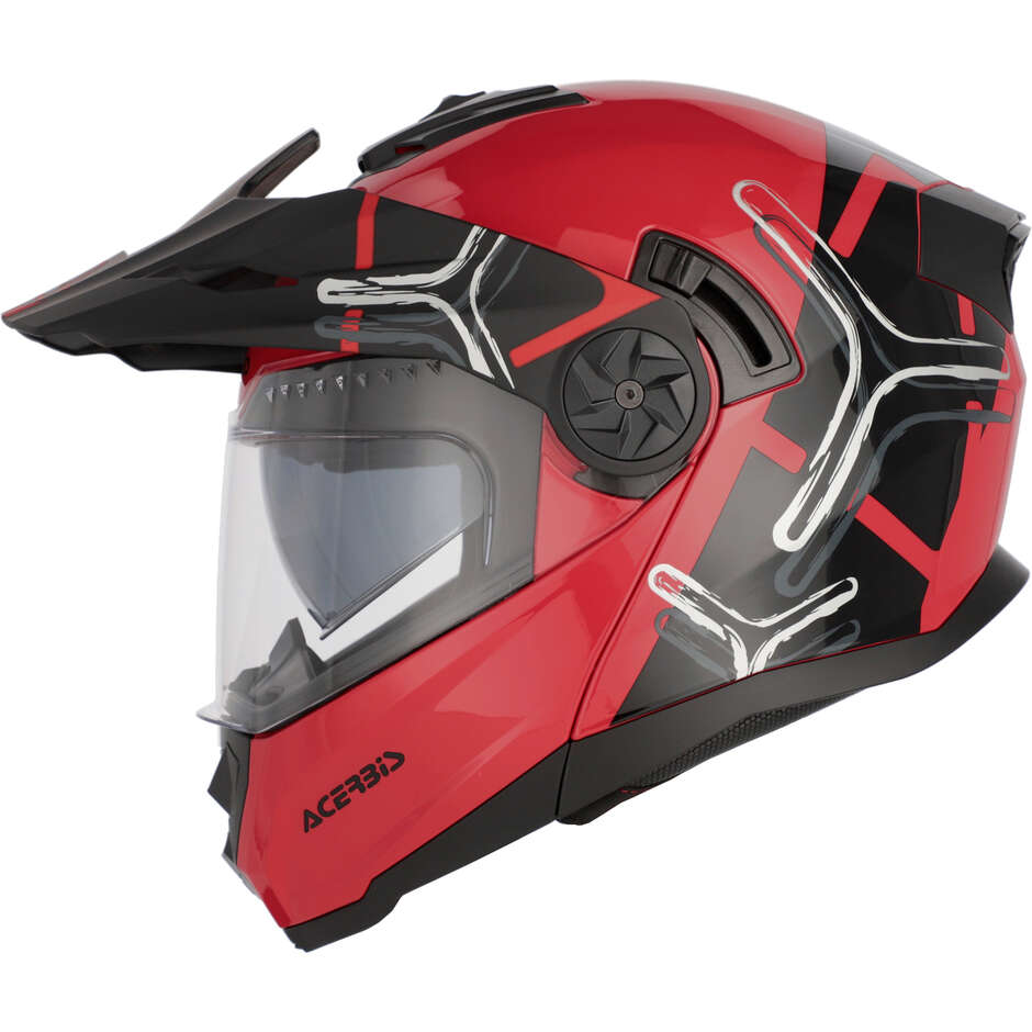 Casque de moto modulaire Acerbis Rider P/J Multi rouge noir
