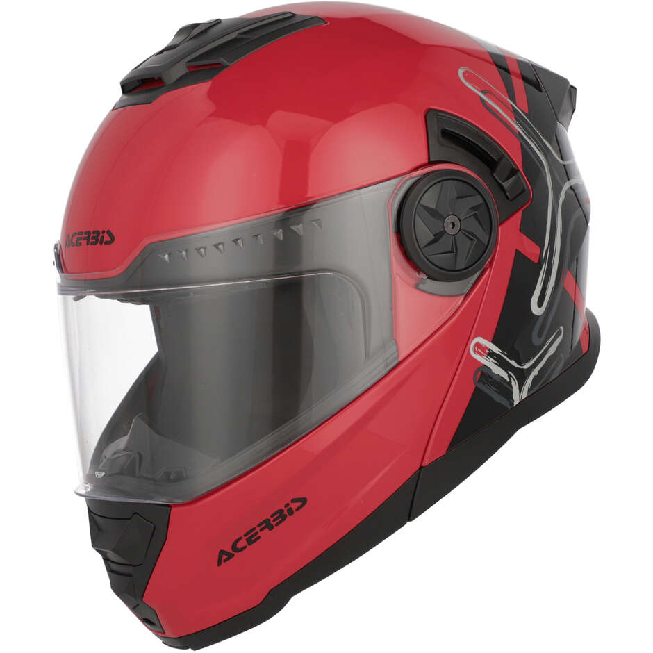 Casque de moto modulaire Acerbis Rider P/J Multi rouge noir