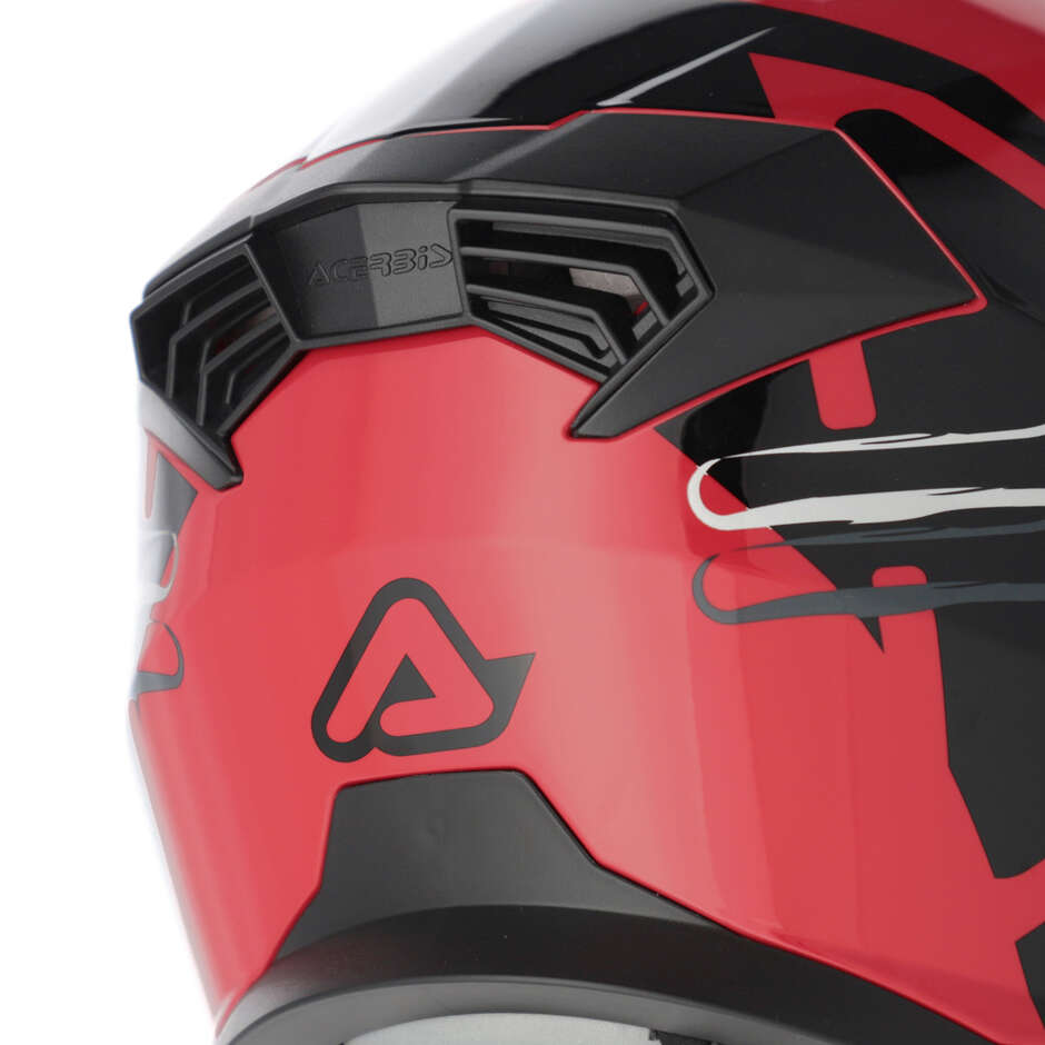 Casque de moto modulaire Acerbis Rider P/J Multi rouge noir