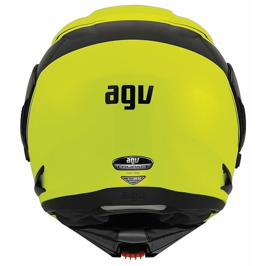 Casque de moto modulaire Agv Compact New Double Approval Multi Course Black Yellow Fluo