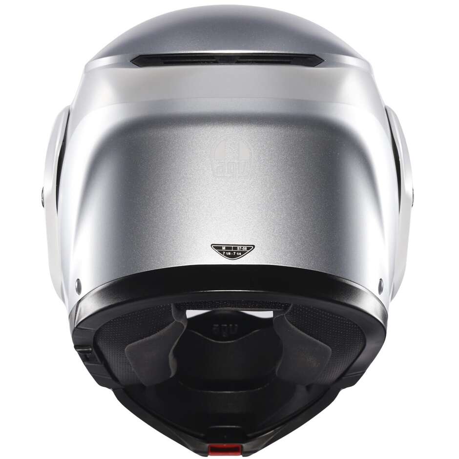 Casque de moto modulaire Agv STREETMODULAR LEVICO gris clair mat