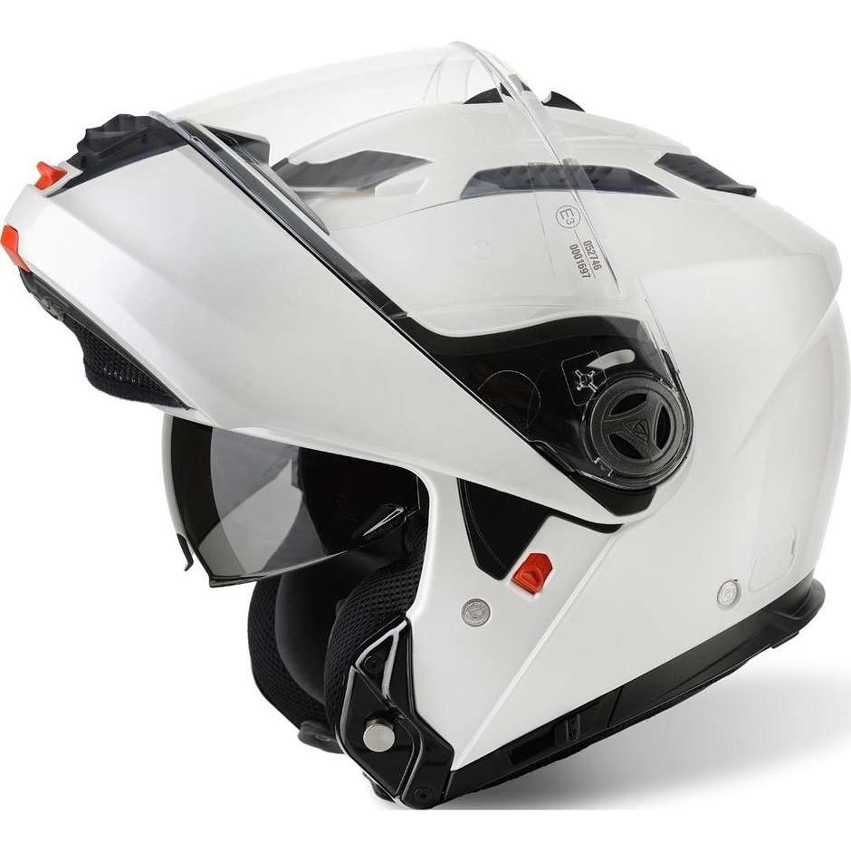 Casque de moto modulaire Airoh Phantom SP / J avec couleur Pinlock Blanc brillant 