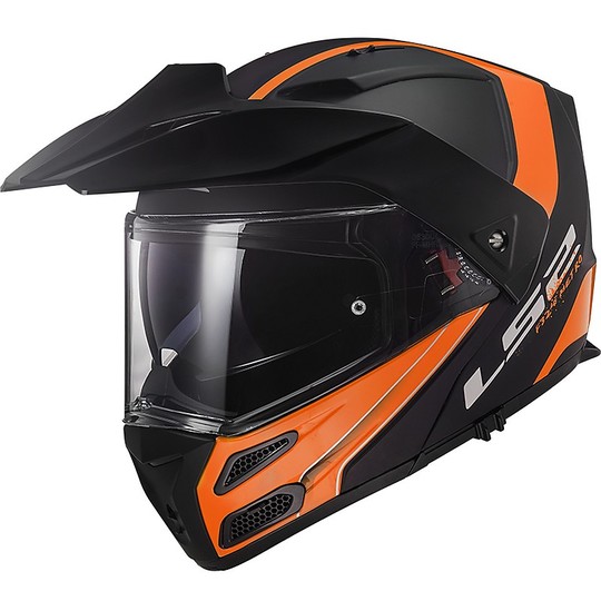 Casque de moto modulaire approuvé P / J Ls2 FF324 METRO EVO Rapid Black Matt Orange