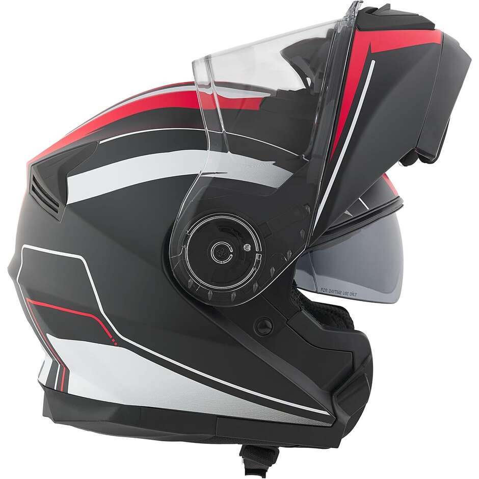 Casque de moto modulaire BHR 836 Flip Up COOL Noir Rouge Blanc