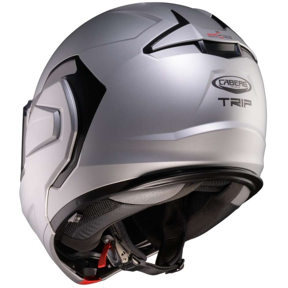 Casque de moto modulaire Caberg TRIP P/J argent mat