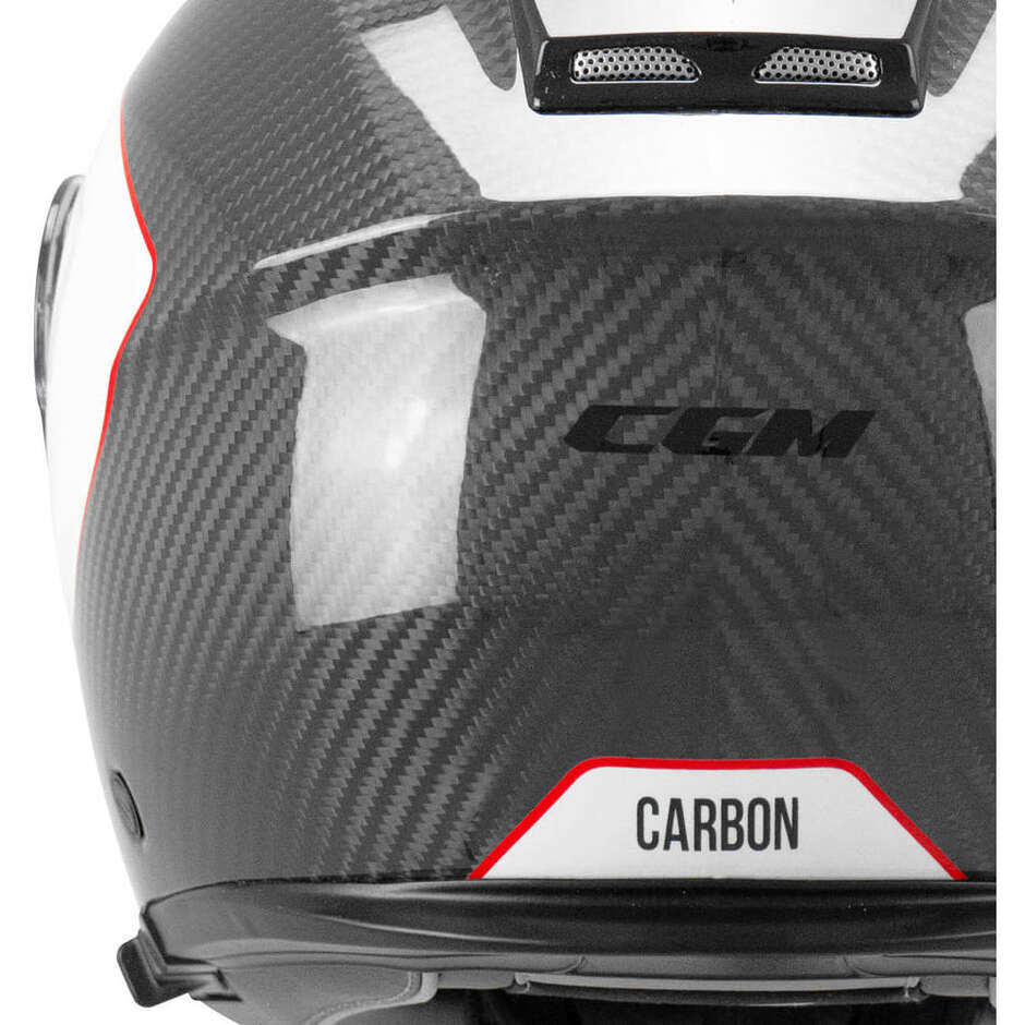 Casque de moto modulaire CGM 560S MAD PRO SPORT Carbone Blanc/Rouge P/J