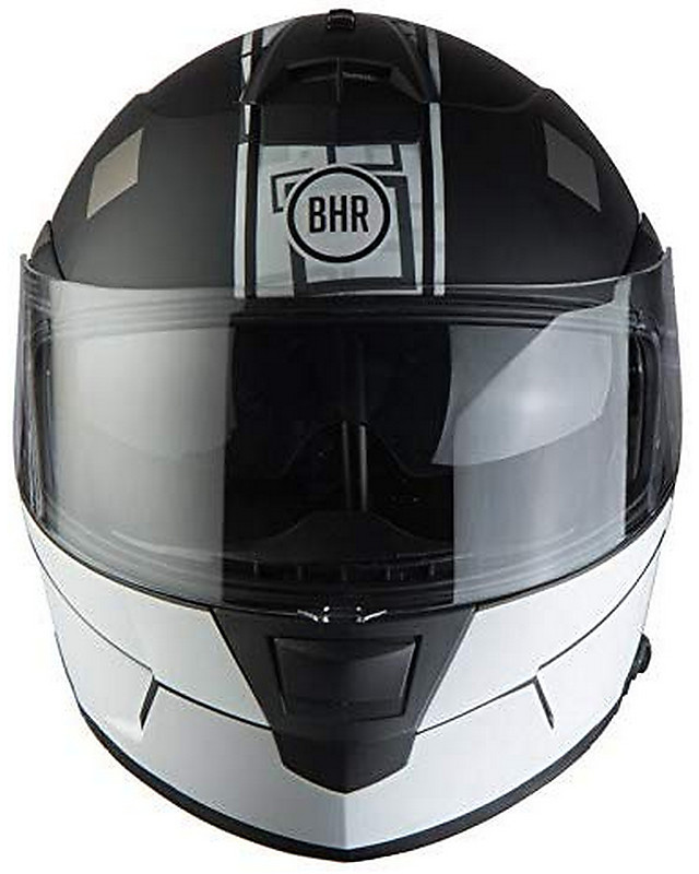 Casque Moto Modulable BHR 805 Power Double Visière Fluo Jaune XS - Idéal Ville Et Touring