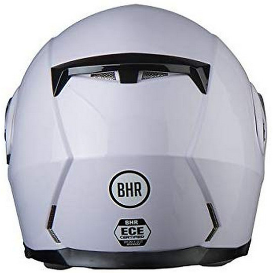 Casque de moto modulaire double visière BHR 805 POWER Blanc
