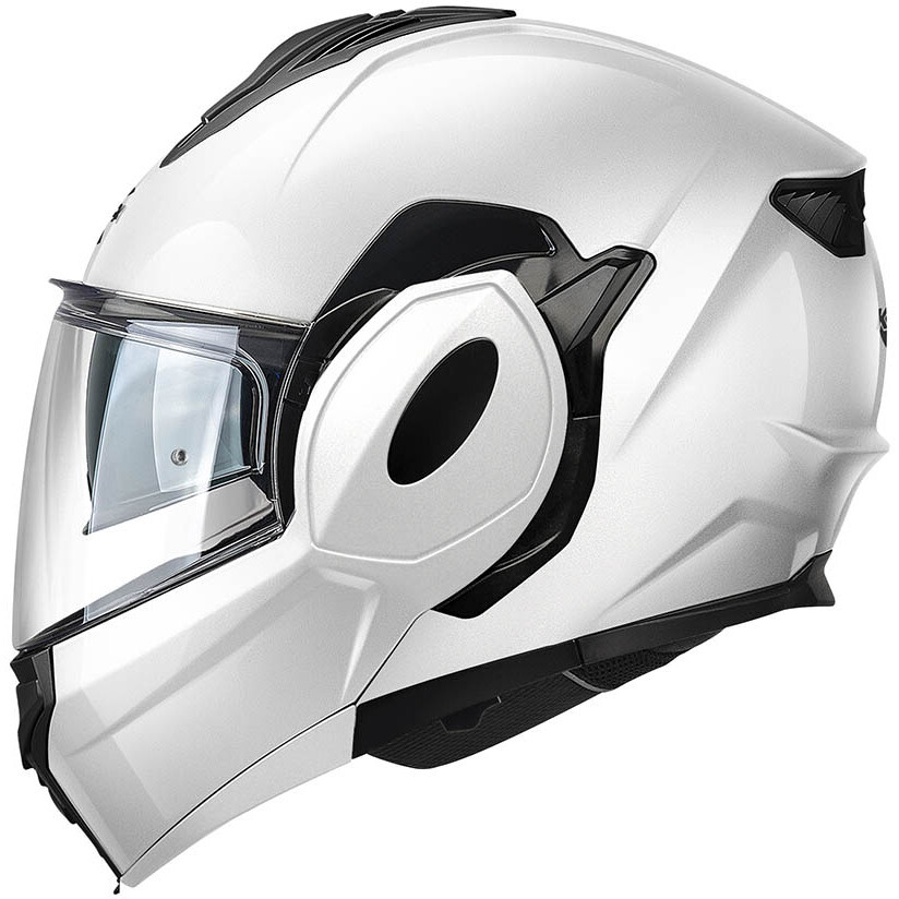 Casque de moto modulaire Kappa KV55 P/J Blanc brillant