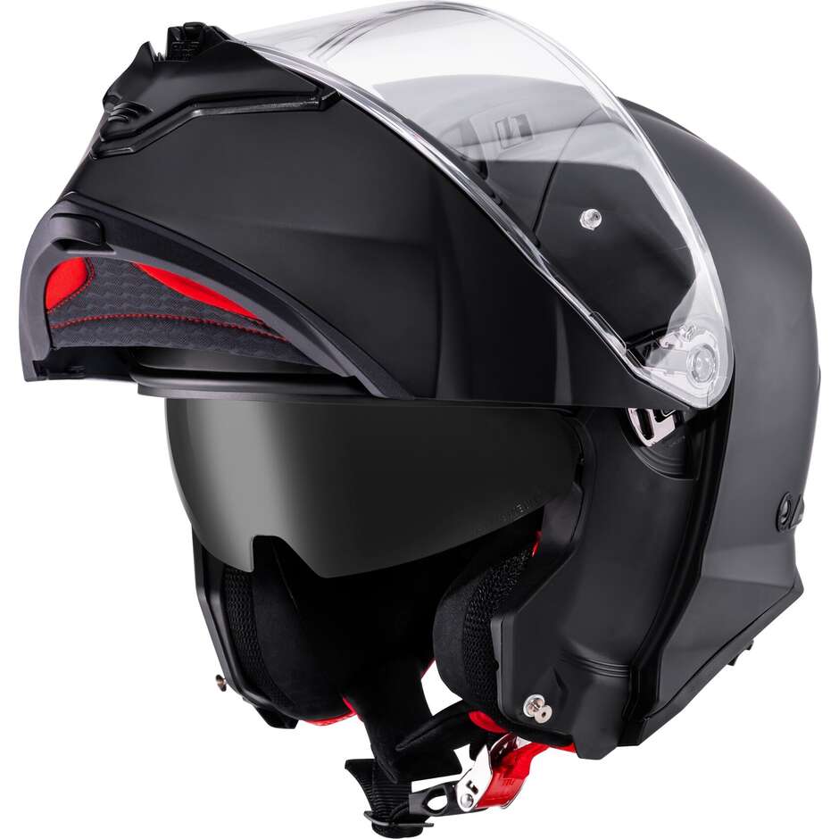 Casque de moto modulaire Kyt NM-1 PLAIN, noir mat