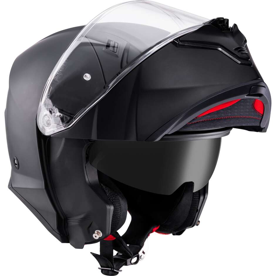 Casque de moto modulaire Kyt NM-1 PLAIN, noir mat